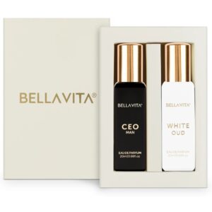 BELLAVITA CEO MAN and WHITE OUD Unisex | Long Lasting Perfume for Man & Woman | Eau De Parfum pack of 2x20ml each | Tonka, Agarwood & Orange | Woody, Spicy & Citrus Premium Fragrance